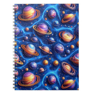 Mond Planeten Galaxie Notizblock