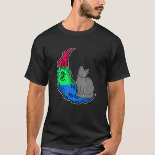Mond Polyexuell Flagge Katze LGBTQ sicherer Raum G T-Shirt