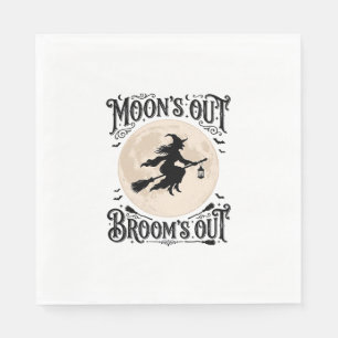 Mond raus Besen raus Hexe Halloween Serviette