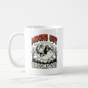 Mond raus Besen raus Vintage Halloween Hexen Desig Kaffeetasse