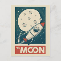 Mond Retro Galaxy Rakete