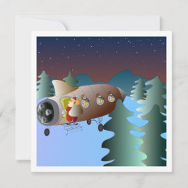 Mond-Rocket-Weihnachtskarte Feiertagskarte