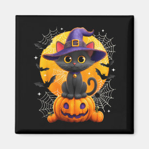 Mond Schwarze Katze Hexe Kürbis Halloween Kostüme Magnet