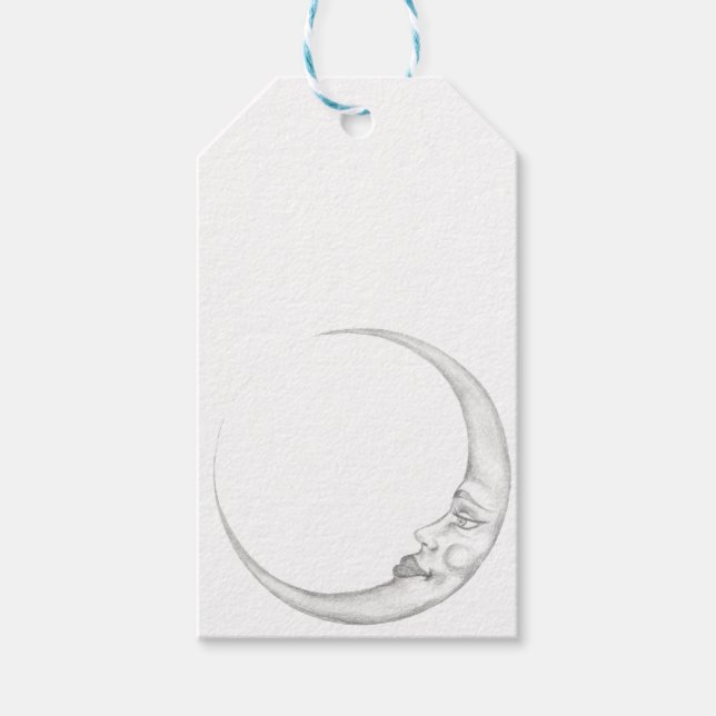 Mond-Sichel-Papier-Geschenkanhänger Geschenkanhänger (Vorderseite)