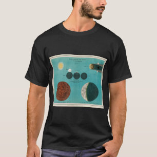 Mond , Sonnensystem Vintage Abstracte Kunst T-Shirt