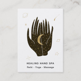 *~* Mond Space Stars Celestial Gold Healing Hands Visitenkarte