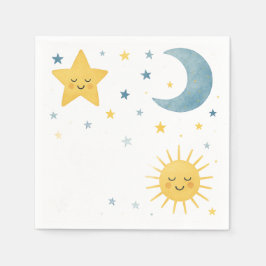 Mond, Stars, Sun & Cloud Celestial Baby Dusche Serviette