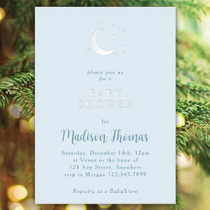 Mond & Sterne Babyshower Folien-Einladung Folieneinladung