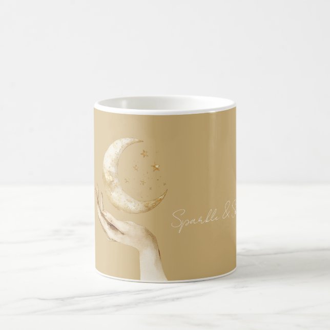 Mond Sterne Hand Gold Kaffeetasse (Mittel)