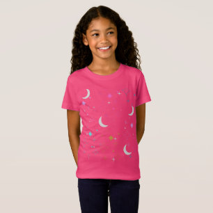 Mond & Sterne  Minimalistischer Teenie-Mädchen T-Shirt