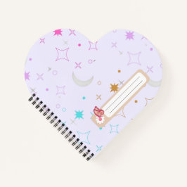Mond & Sterne Minimalistisches Lavendel Notizbuch