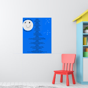 Mond Sterne Spaß Kinder Gedicht Groß Poster