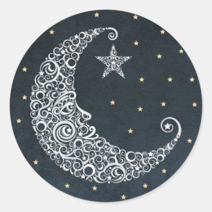 Mond-Sticker Runder Aufkleber