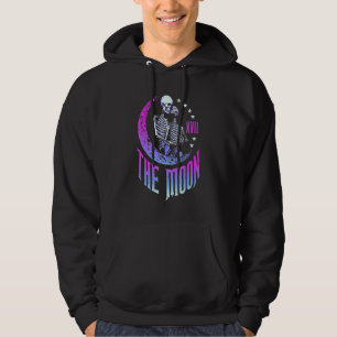 Mond Tarot Karte Skelett Paar Vintage Gothic Astro Hoodie