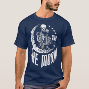 Mond Tarotkarte Skelett Paar Vintage Gothic Astrol T-Shirt