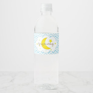 Mond-u. Stern-Wasser-Flasche Aufkleber-Blau u. Wasserflaschenetikett