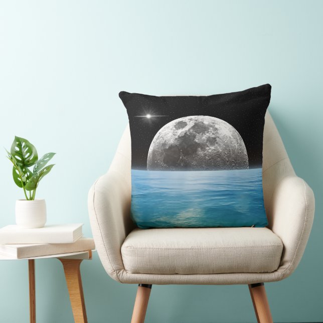Mond über dem Ozean Kissen (Stuhl )