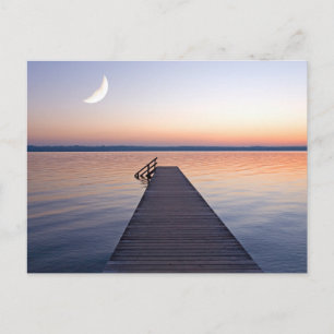Mond über die Buscharner Fußgängerbrücke Starnbe Postkarte