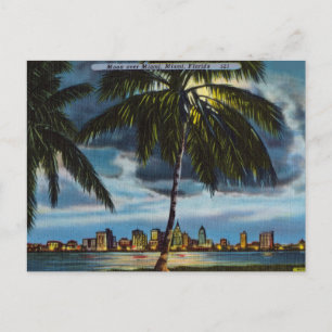 Mond über Miami Florida Postkarte