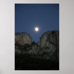 Mond über Seneca-Felsen, West Virginia Poster