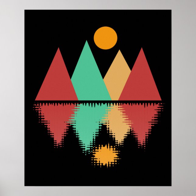 Mond über vier Gipfeln #2 Poster (Vorne)