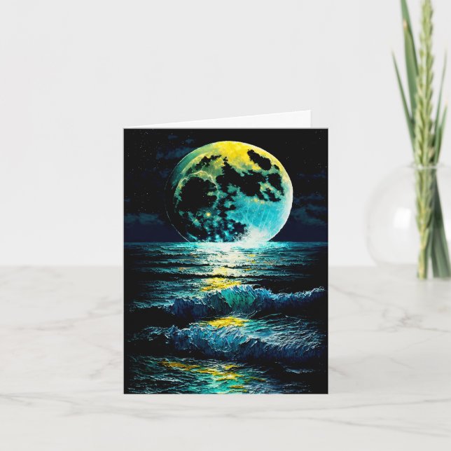 Mond über Wasser Karte (Vorderseite)