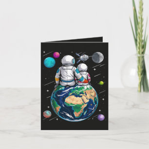 Mond und Astronaut Feiertagskarte