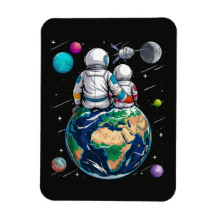 Mond und Astronaut Magnet