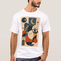 Mond und Auge – Geometrisches Kunst T-Shirt