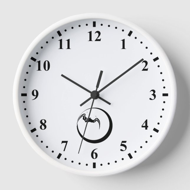 Mond und Bat Wanduhr (Vorderseite)