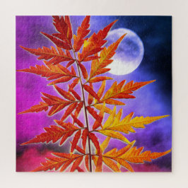 Mond und Blätter Puzzle