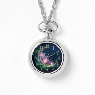 Mond und Blume Armbanduhr