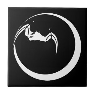 Mond und Fledermaus Fliese