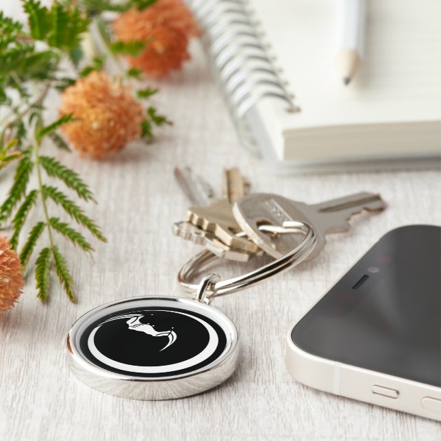 Mond und Fledermaus Schlüsselanhänger (Seite)