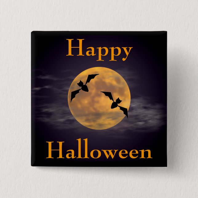 Mond und Fledermäuse Button (Vorderseite)
