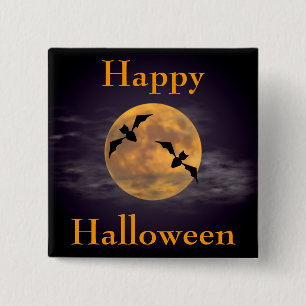 Mond und Fledermäuse Button