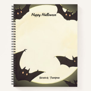 Mond und Fleet Happy Halloween Notizbuch