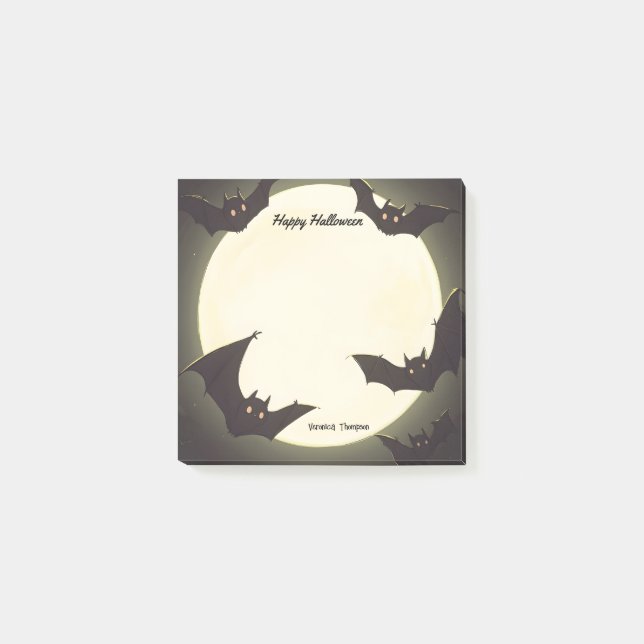 Mond und Fleet Happy Halloween Post-it Klebezettel (Vorderseite)