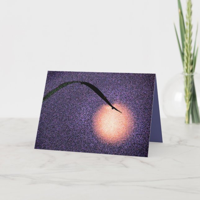 Mond und Gras Halloween Karte (Vorderseite)