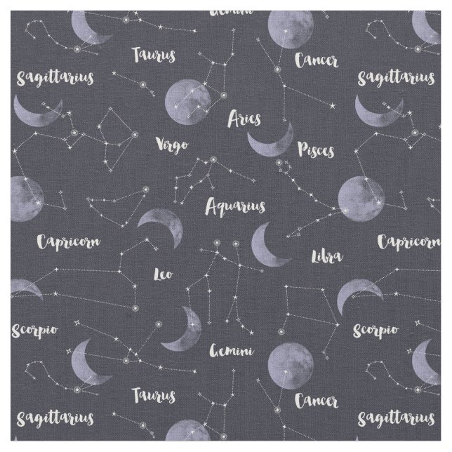 Mond und Konstellationen Stoff (Nahaufnahme)