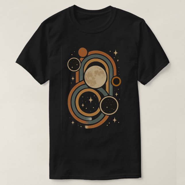 Mond und Kunstwerk dunkel T-Shirt (Design vorne)
