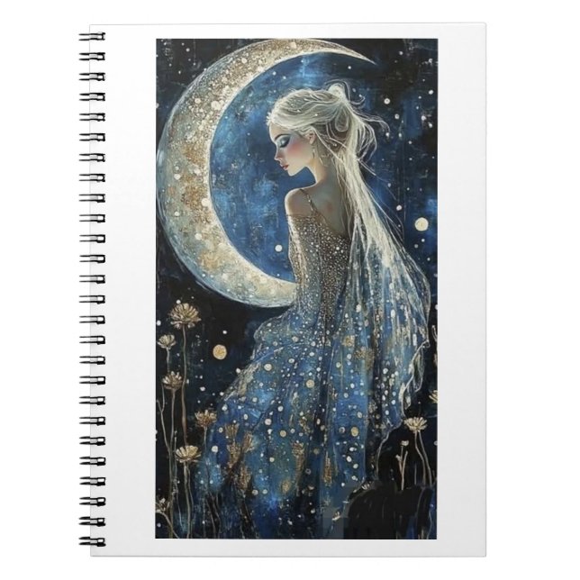 Mond und Lady-Notizbuch Notizblock (Vorderseite)