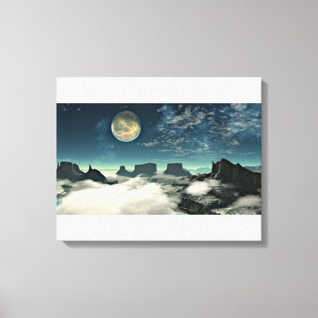 Mond und Landschaft Leinwanddruck (Vorderseite)