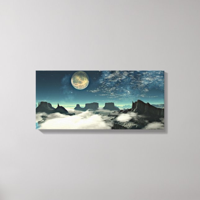 Mond und Landschaft Leinwanddruck (Vorderseite)