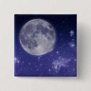 Mond und leuchtende Sterne Button