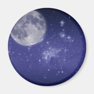 Mond und leuchtende Sterne Magnet
