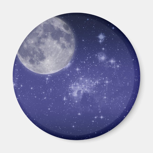 Mond und leuchtende Sterne Magnet (Vorne)