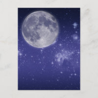 Mond und leuchtende Sterne