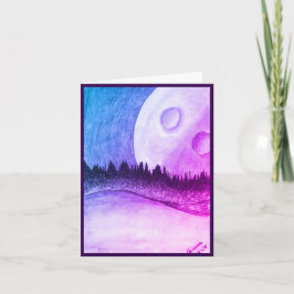 Mond und Planet - Puple, leere Einladung