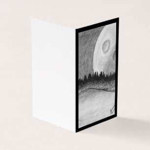 Mond und Planet - Schwarz